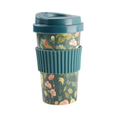 China Sustainable MLS Custom Printed Bamboo Fiber Coffee Mug Bio Travel Mugs for sale