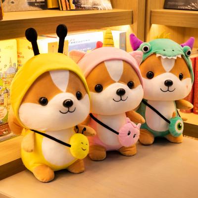 China Plush Shiba Akita Inu Cute Plush Dog Toy Cosplay Christmas Deer Costume Green Dinosaur Safety Gift for sale