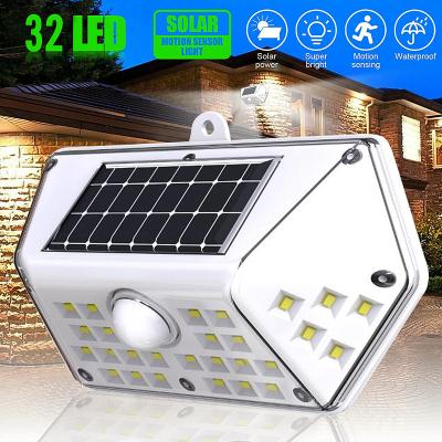 China Newest 32 LED Solar Workstation Outdoor Light Solar Lamp With PIR Motion Sensor Solar LED Light IP65 Waterproof Sunlight Powered For Garden for sale