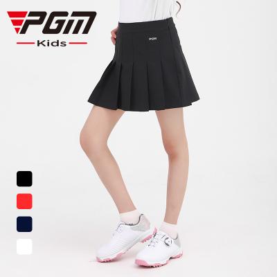 China Custom Anti-wrinkle PGM QZ069 girls golf skirt pleated soft elastic kids golf skirt with safety pants for sale