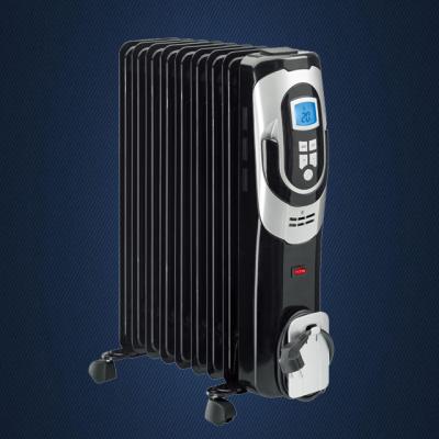 China Hotel Digital Control 11 Fins Oil Heater With LCD Display , Caster for sale