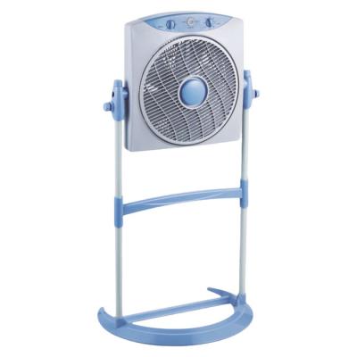 China Comfortable Hotel Cold Wind Box Fan with Stand, 12 inch for sale