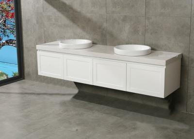 China Carrara White Marble Counter MDF Bathroom Cabinets Vanity MDF Board Material for sale