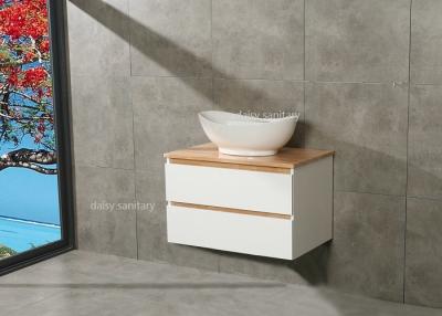 China Timber Countertop Single Bowl Bathroom Vanity DTC Metal Runners 800*510*500mm for sale