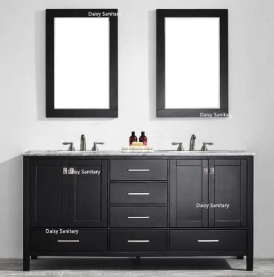 China 72‘’ Freestanding Marble Top Bathroom Vanity Silver Mirror Or Copper Free Mirror for sale