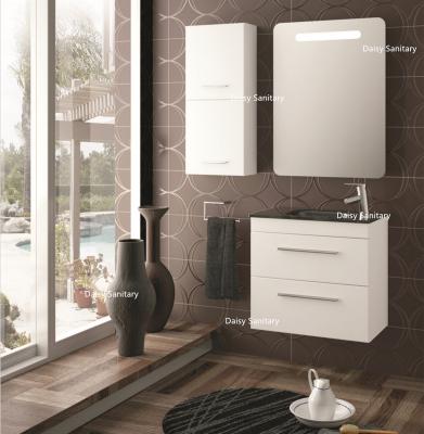 China Easy Cleaning Black MDF Bathroom Vanity , Hard Surface Hanging Bathroom Vanity for sale