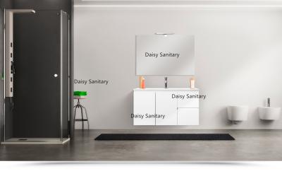 Chine Les portes de dispositif trembleur choisissent la vanité de salle de bains d'évier, aucune vanité de salle de bains accrochées par mur de poignée à vendre