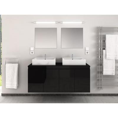 China Scratch - Proof Black Double Vanity , Ceramic Sink Double Sink Bath Vanity for sale