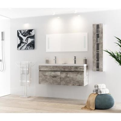 China Grey Body Modern Style Transitional Bathroom Vanities With Wall Hung Design for sale