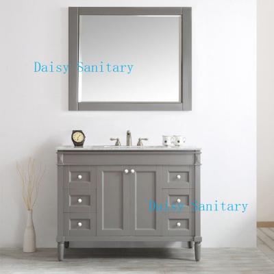 China Large Space Design Furniture Sink Vanity With 4 Wood Legs 2 Doors 6 Drawers for sale