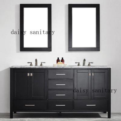 China Double sink Bathroom Vanity solid wood style with Waterproof design for sale