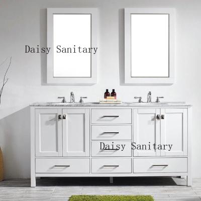 China Daisy large size Bathroom Vanity wooden storage bathroom cabinet with double sink for sale