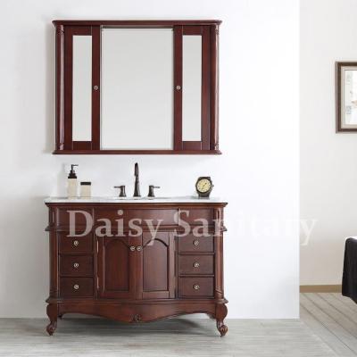 China Daisy classical Bathroom Vanity use solid wood designs with mirror cabinet for sale