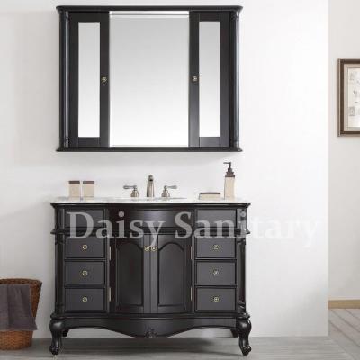 China Daisy Espresso Bathroom Vanity groot ruimteontwerp met sterke houten benen Te koop