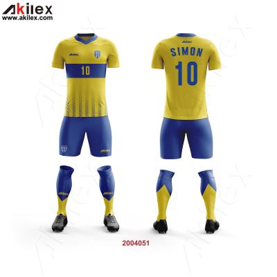 China Good quality custom made quick dry football team singlet soccer jersey sets uniform set for sale