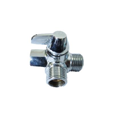 China General Otore Chrome Plated Brass 3 Way Ball Valve Diverter Valve for sale