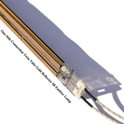 China 400V 2500W Industrial Gold Reflector Twin Tube Infrared Heater Lamp Printing IR Lamp For Roland R700 Printer for sale