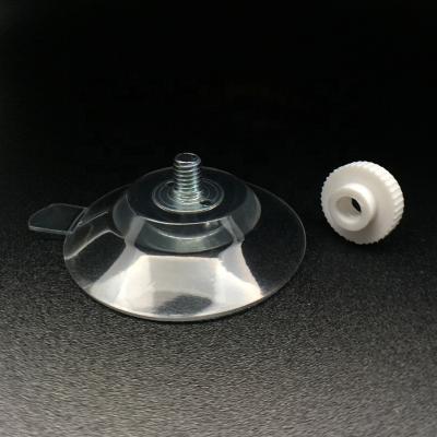 China 43mm Easy To Use Medium Clear PVC Transparent Suction Cup With Long 10mm Length Metal Screws for sale