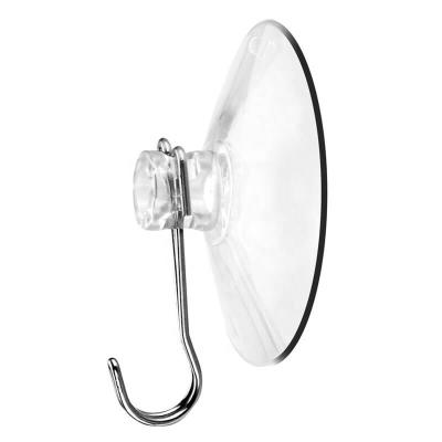 China Easy to use 63mm diameter strong suction cup with complex double metal hook for hanging for sale