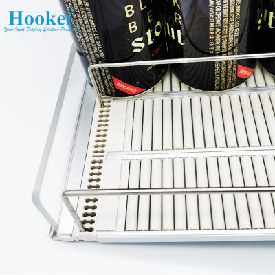 China Single Sided Drink Cooler Slides Display System Flexible Gravity Fed Roller Shelf For Supermarket Shelves for sale