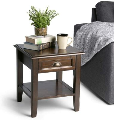 China Detachable retro style solid wood side table with one drawer for all scenarios for sale