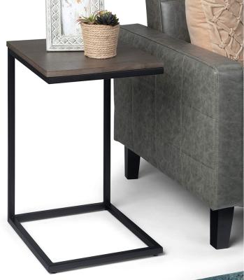 China Du Modern solid wood and metal lightweight gery side table suitable for all scenarios for sale