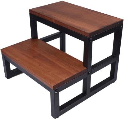 China Detachable Children's Step Stool Wood And Metal Two Step Stool For Bedroom for sale