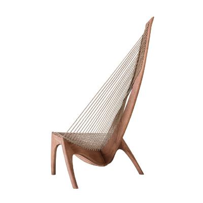 China Modular Modern Solid Wood With Rope Lounge Chair In Living Room for sale