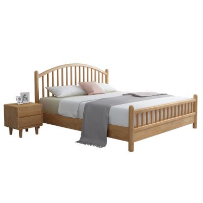 China Bedroom Furniture Simple Modern Solid Wood King Bed Frame for sale