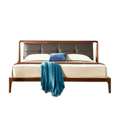 China Luxury Wooden Modern Wooden Furniture Bed Luxury Leather Frame for sale