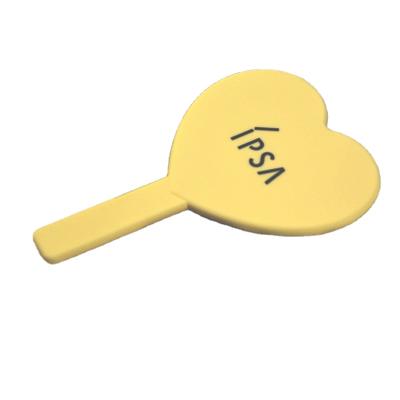 China Beauty Care Makeup Tools New Arrival Heart Shaped Comfortable Glitter Handle Makeup Mirror For Masquerade for sale