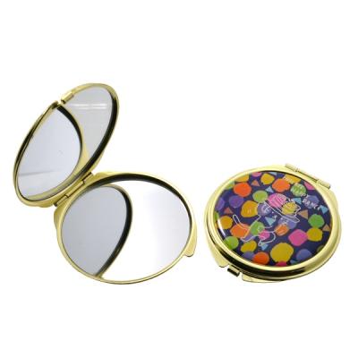 China Pocket Personalized Custom Round Mirror With Foldable Pattern Multi Purpose Portable Mirror For Makeup for sale