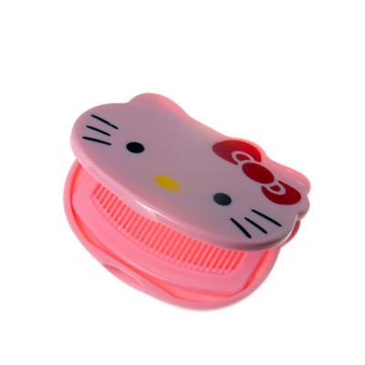 China Non-specific Factory Customized Cute LOGO Beauty Makeup Cartoon Pocket Mirror With Comb for sale