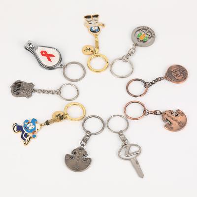 China Souvenir Gifts Promotion Factory Custom Enamel Logo 3D Fashion Sublimation Blank Metal Key Chain Wholesale Custom Key Chain for sale