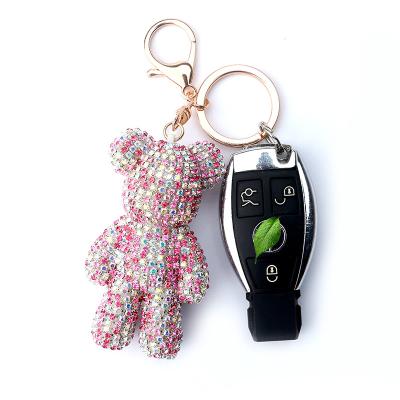 China 2021 Cute Creative Joint Car Key Chain Diamond Claw Diamond Violent Bear Bag Key Chain Bear Souvenir Gifts Promotion for sale