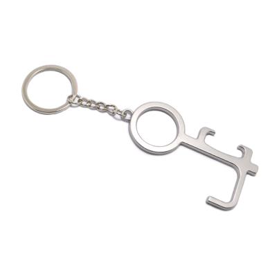 China No Touch For Door Handles Elevators ATM Metal Custom Hygiene Copper Plating Key Chain No Key Chain Door Opener Key Chain Tool Security Key Chain min contact for sale