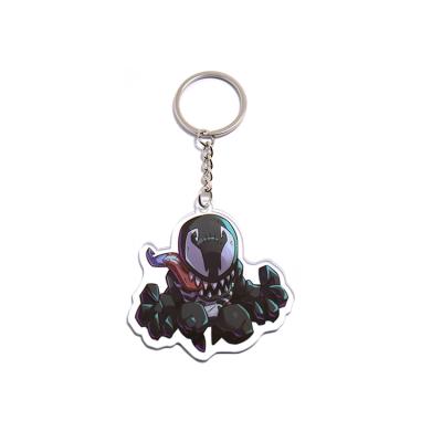 China Promotion Gift Factory Custom Printed Character Acrylic Charm Marvel Venom Charms Key Chain for sale