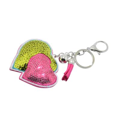 China Fashionable Custom Drill Fabric Heart Key Chain Diamond Ornament Key Chains/Ladies Women Girls Custom Key Rings for sale