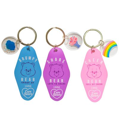 China Promotion gift wholesale glitter hotel number acrylic key chain key chain/motel key chain/empty acrylic key chains for sale