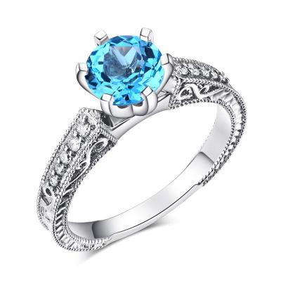 China FASHION Jewelry Women Girls Ring Silver Finger Ring For Gemstone Ring Silver Women Fashion Sweet Gemstone for sale