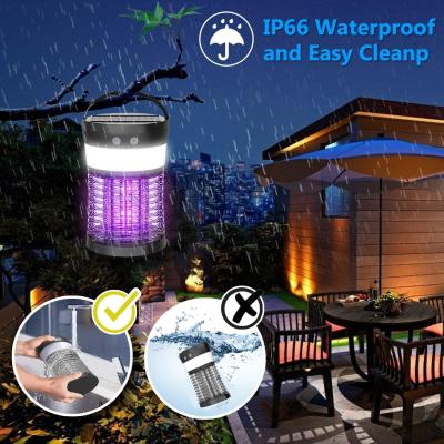 China Highly Efficient Waterproof Insect Stored Solar And Rechargeable Killer Mosquito Zapper Lamp for sale