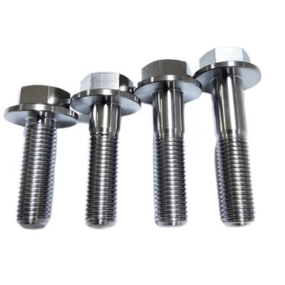 China Hexagonal Head Flange Titanium Bolts M2-M35 Size Silver Golden for sale