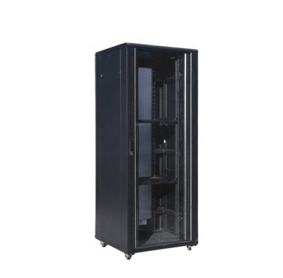 China Server Room 19 Inch Server Rack / Standing Network Cabinet With Tempered Glass Locking Doors for sale