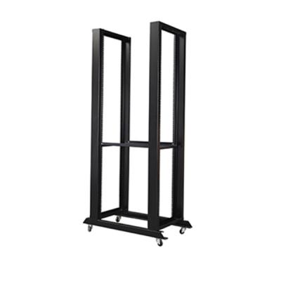 China SPCC cold rold steel open frame racks 19 inch server cabinet black color open rack rack customized for sale