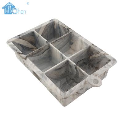 China Kitchen Instruments Wholesale Reusable Silicone Ice Cube Mold Stocked Tray For Whiskey Silicone Ice Cube Container for sale