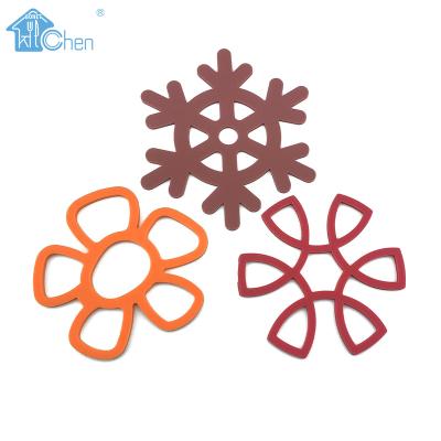 China 2022 Hot Sales Kitchen Utensil Kitchen Utensil Silicone Heat Resistant Heat Resistant Custom Hot Viable Cup Coaster Mat Pot Pads for sale