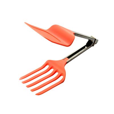 China KWF0072 Stainless Steel Kitchen Sustainable Cooking Multi-Directional Spatula Turner Food Tong for sale