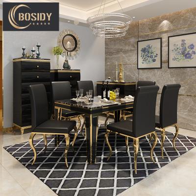 China Marble Stone Tables And Chair Sets Home Luxury Furniture For Dining Room With 6 Chairs for sale