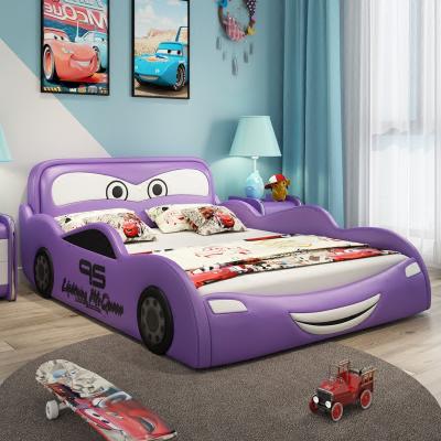 China Quick Sale Kids Solid Wood Large Car Bed Single Size Bedroom Furniture 2021 Custom Single Frame Color Queen Best Double For Boys for sale