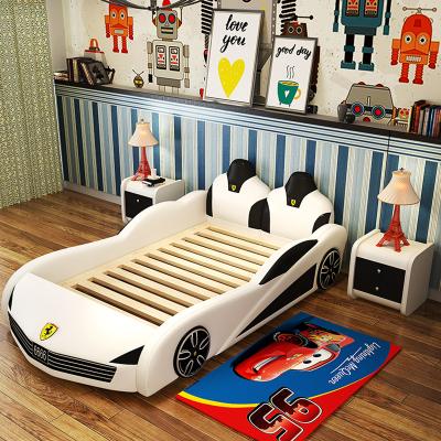 China Bedroom furniture simple size wood frame solid bed for kids with side table color crib home wholesale custom made bed for sale